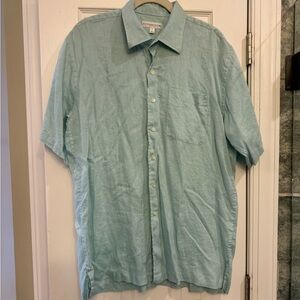 Cutter & Buck Mint Green Linen Shirt
